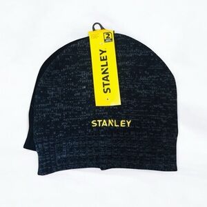 STANELY Knit Cap Beanie Set 2 Soft Acrylic Black Heathered Winter Cozy NWT Logo